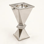 Polished silver metal bakhoor incense burner, 25cm height, studio view