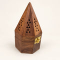 Octagonal wooden incense burner WLDJ-7153-N/L, 17 cm – closed view