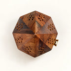 Top view showing the eight-sided octagonal lid of wooden incense burner WLDJ-7153-N/L