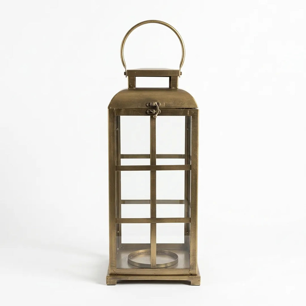 C25K0146/1 Luhpar Metal Lantern Antique Gold (45 × 20 × 20 cm)
