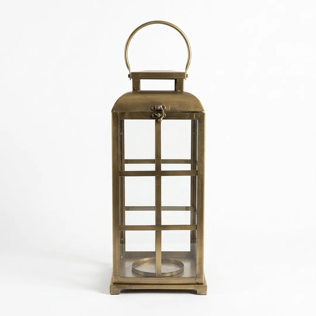 C25K0146/1 Luhpar Metal Lantern Antique Gold (45 × 20 × 20 cm)