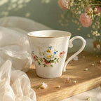 SR-031 Classic Garden Floral Porcelain Mug with Gold Rim – 300 ml