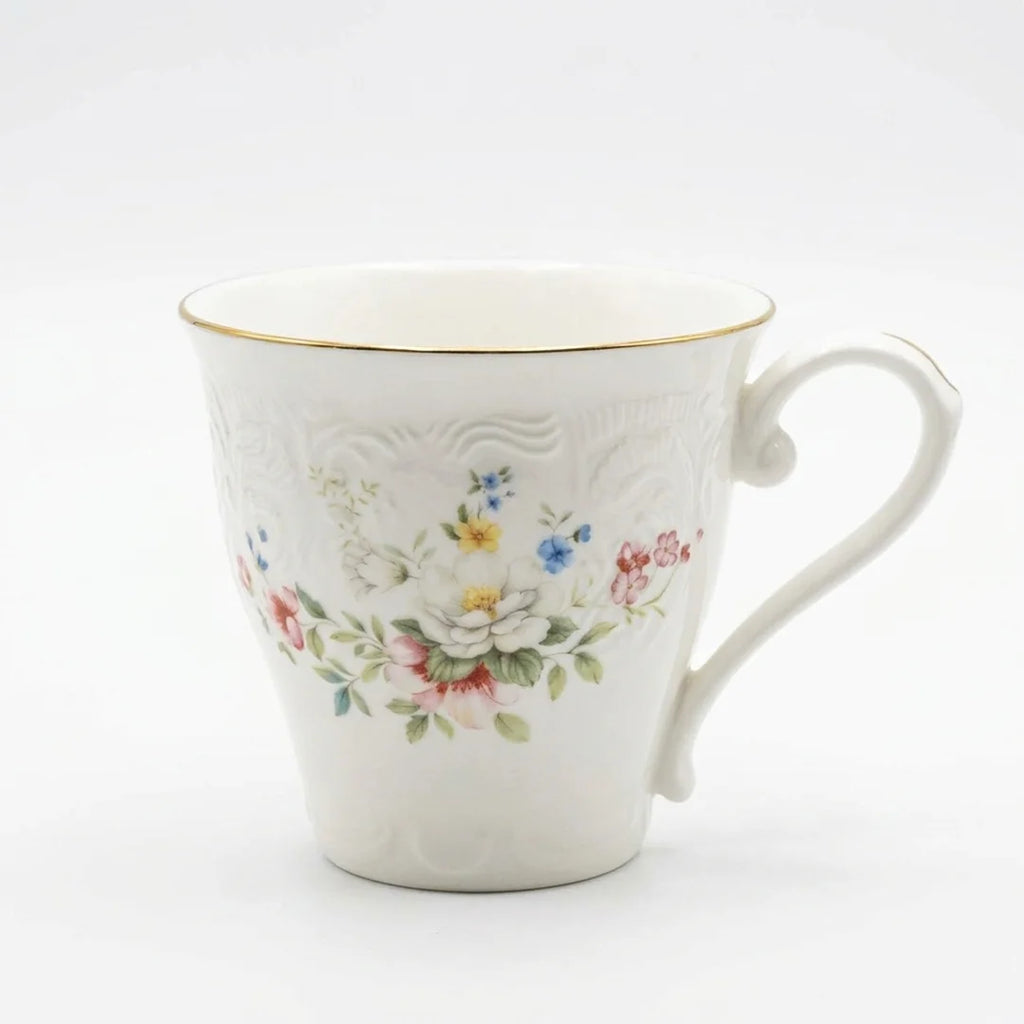 SR-031 Classic Garden Floral Porcelain Mug with Gold Rim – 300 ml