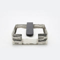74905-A Luhpar Wave Textured Aluminum & Wood Napkin Holder