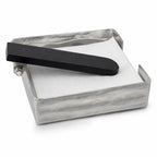 74905-A Luhpar Wave Textured Aluminum & Wood Napkin Holder