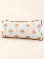 Beige palm filled lumbar cushion 30 × 70 cm — angle