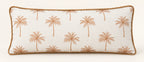 Beige palm filled lumbar cushion 30 × 70 cm — front