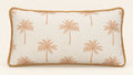 Beige palm filled lumbar cushion 28 × 50 cm — front