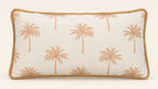 Beige palm filled lumbar cushion 28 × 50 cm — front