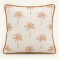 Beige palm filled cushion 43 × 43 cm — front