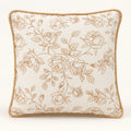 Beige rose filled cushion, 43 x 43 cm – front view
