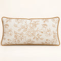 Beige rose filled lumbar cushion, 30 x 70 cm – front