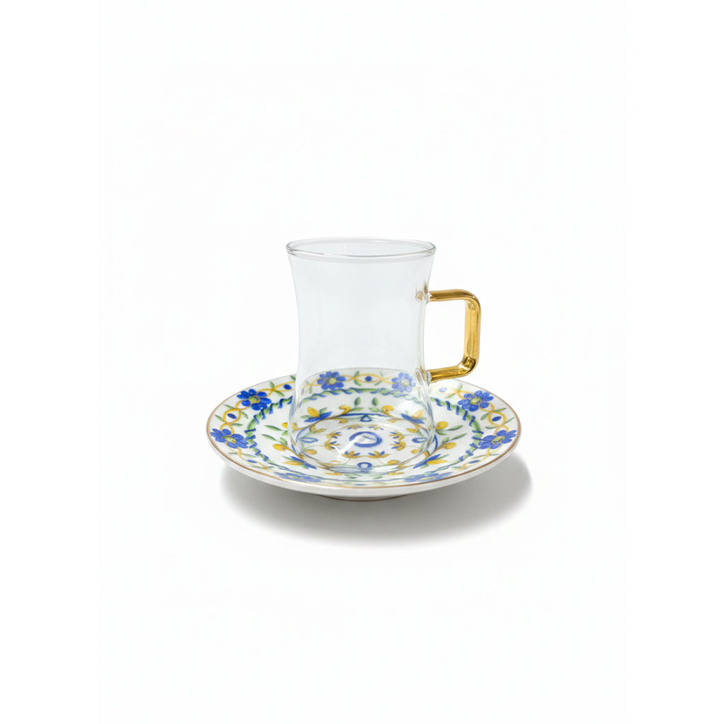 D24130A 105 ml Tea Glass Cup & Saucer Set