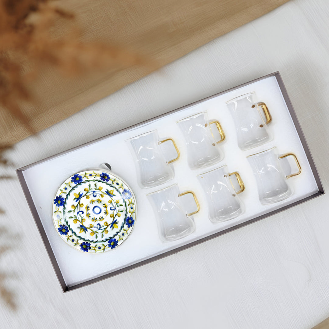 D24130A 105 ml Tea Glass Cup & Saucer Set