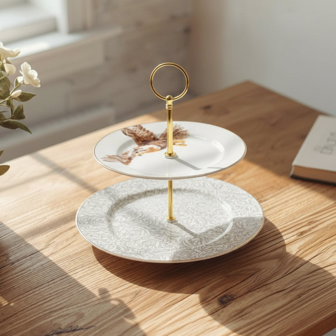 D25059 Two Tier Cake Stand 7.5" + 10.5
